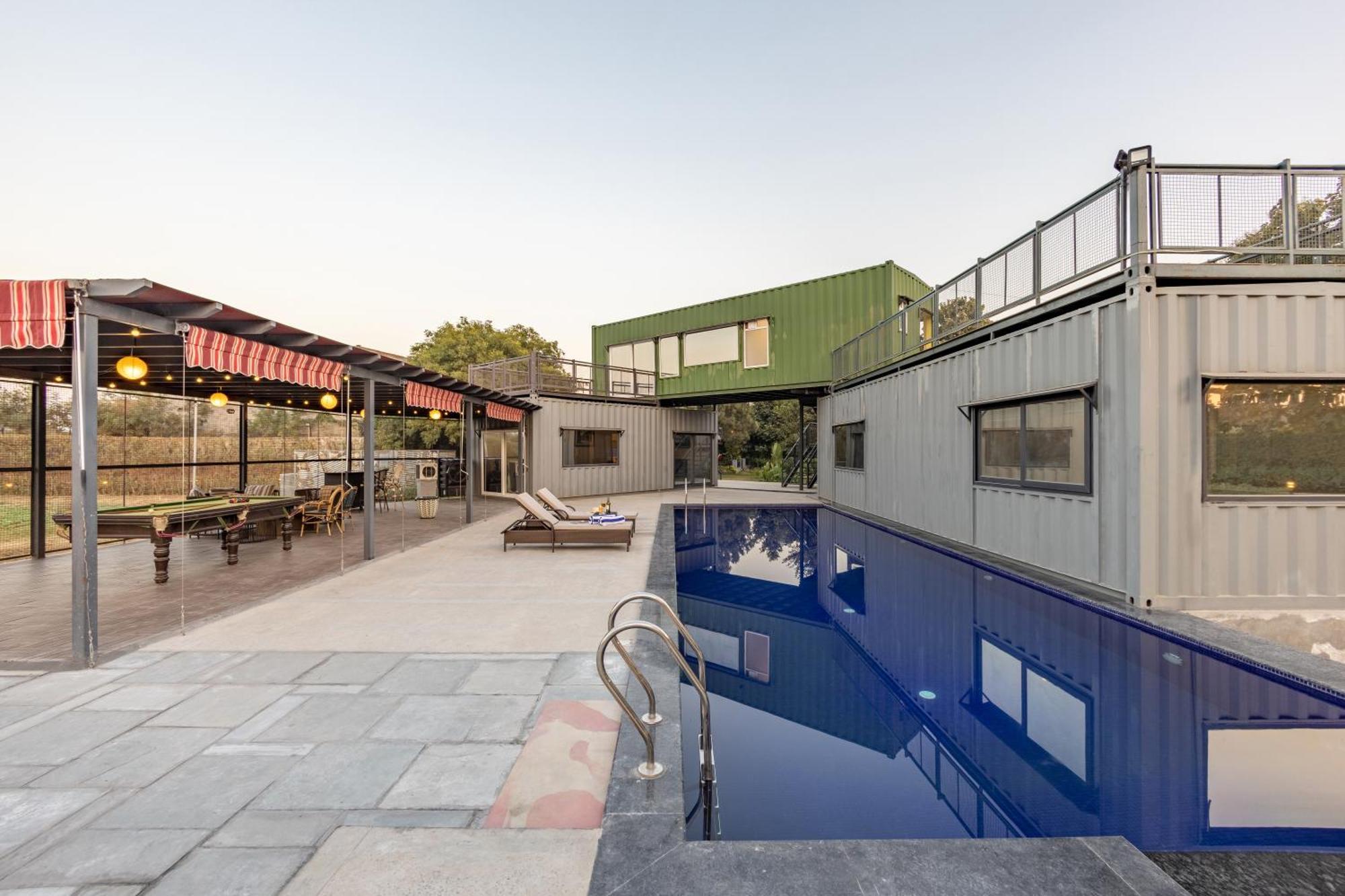 Elivaas Hidden Oasis 4Bhk With Pool, Mud House & Container House Vila Dhauj Exterior foto