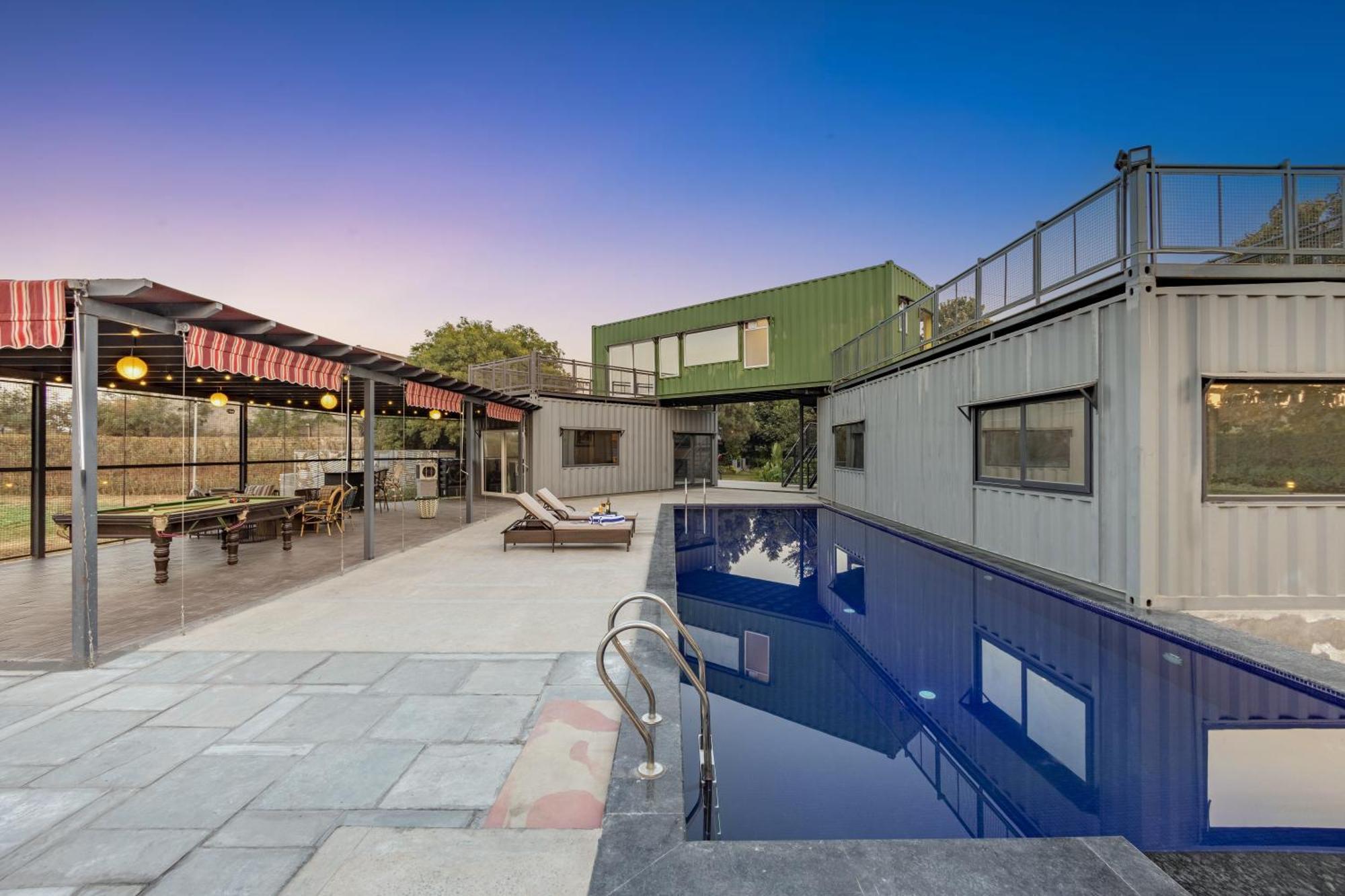 Elivaas Hidden Oasis 4Bhk With Pool, Mud House & Container House Vila Dhauj Exterior foto