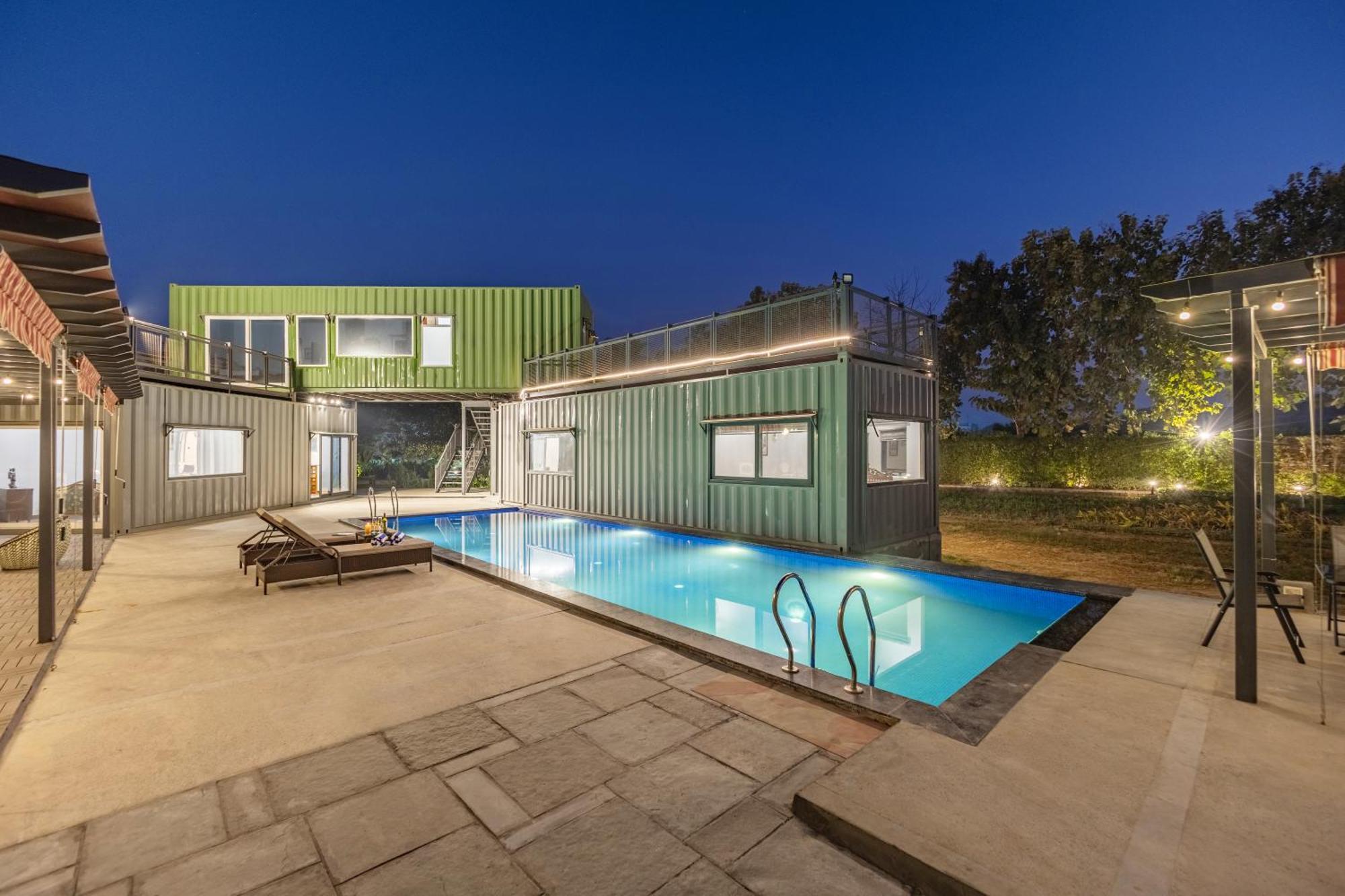 Elivaas Hidden Oasis 4Bhk With Pool, Mud House & Container House Vila Dhauj Exterior foto