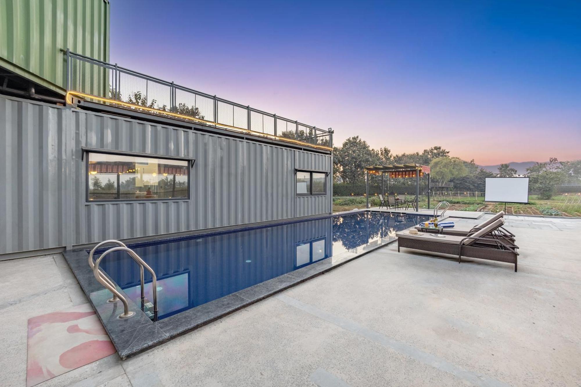 Elivaas Hidden Oasis 4Bhk With Pool, Mud House & Container House Vila Dhauj Exterior foto