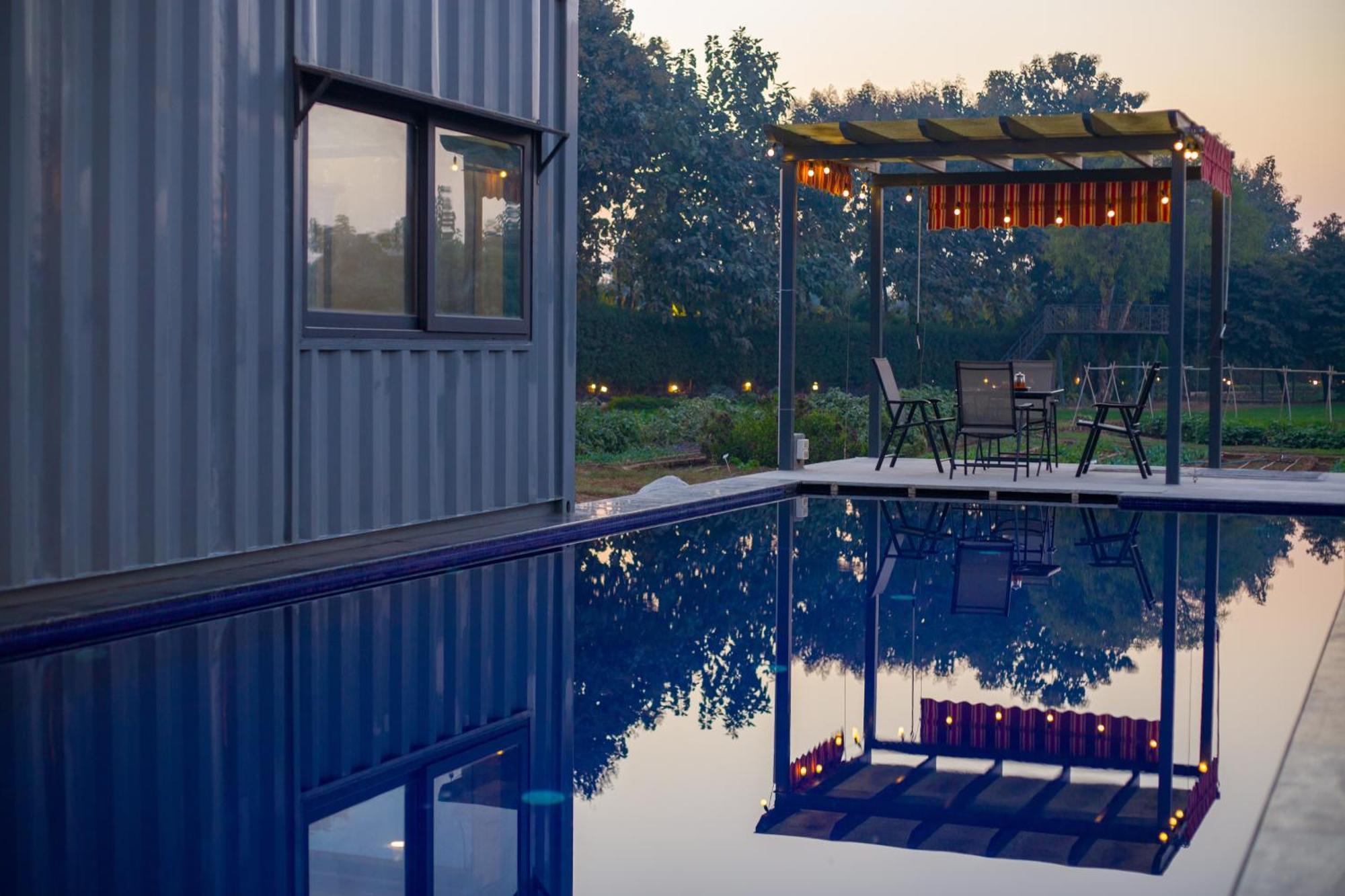 Elivaas Hidden Oasis 4Bhk With Pool, Mud House & Container House Vila Dhauj Exterior foto