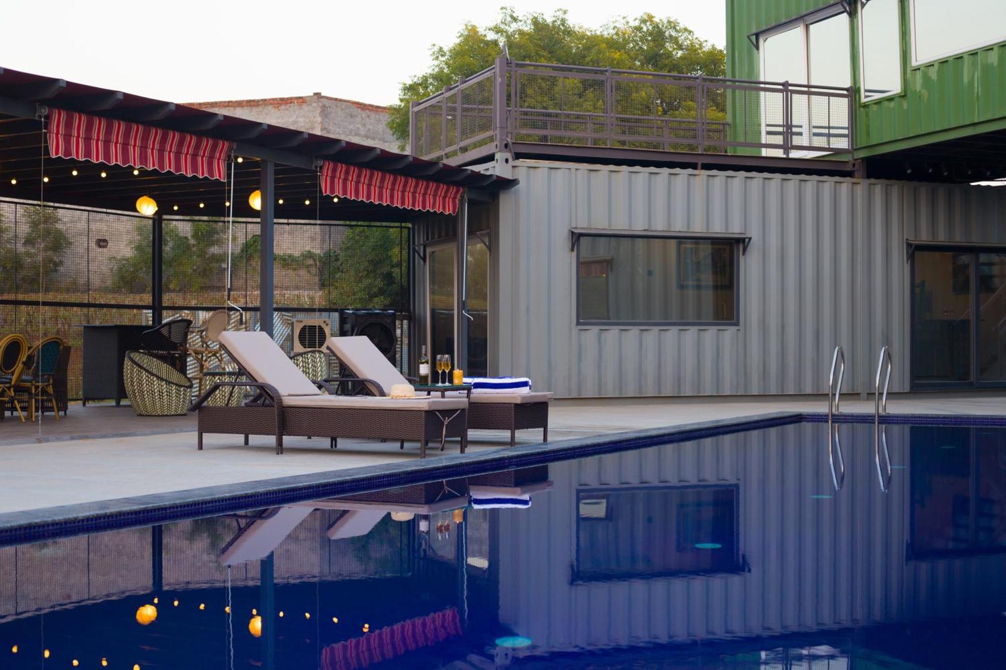 Elivaas Hidden Oasis 4Bhk With Pool, Mud House & Container House Vila Dhauj Exterior foto