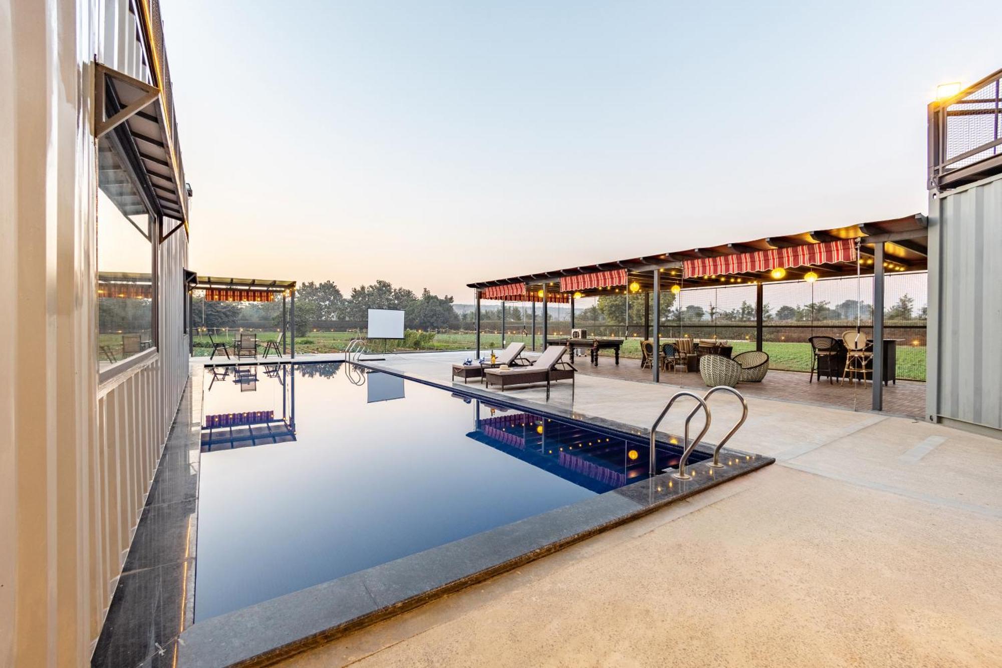 Elivaas Hidden Oasis 4Bhk With Pool, Mud House & Container House Vila Dhauj Exterior foto