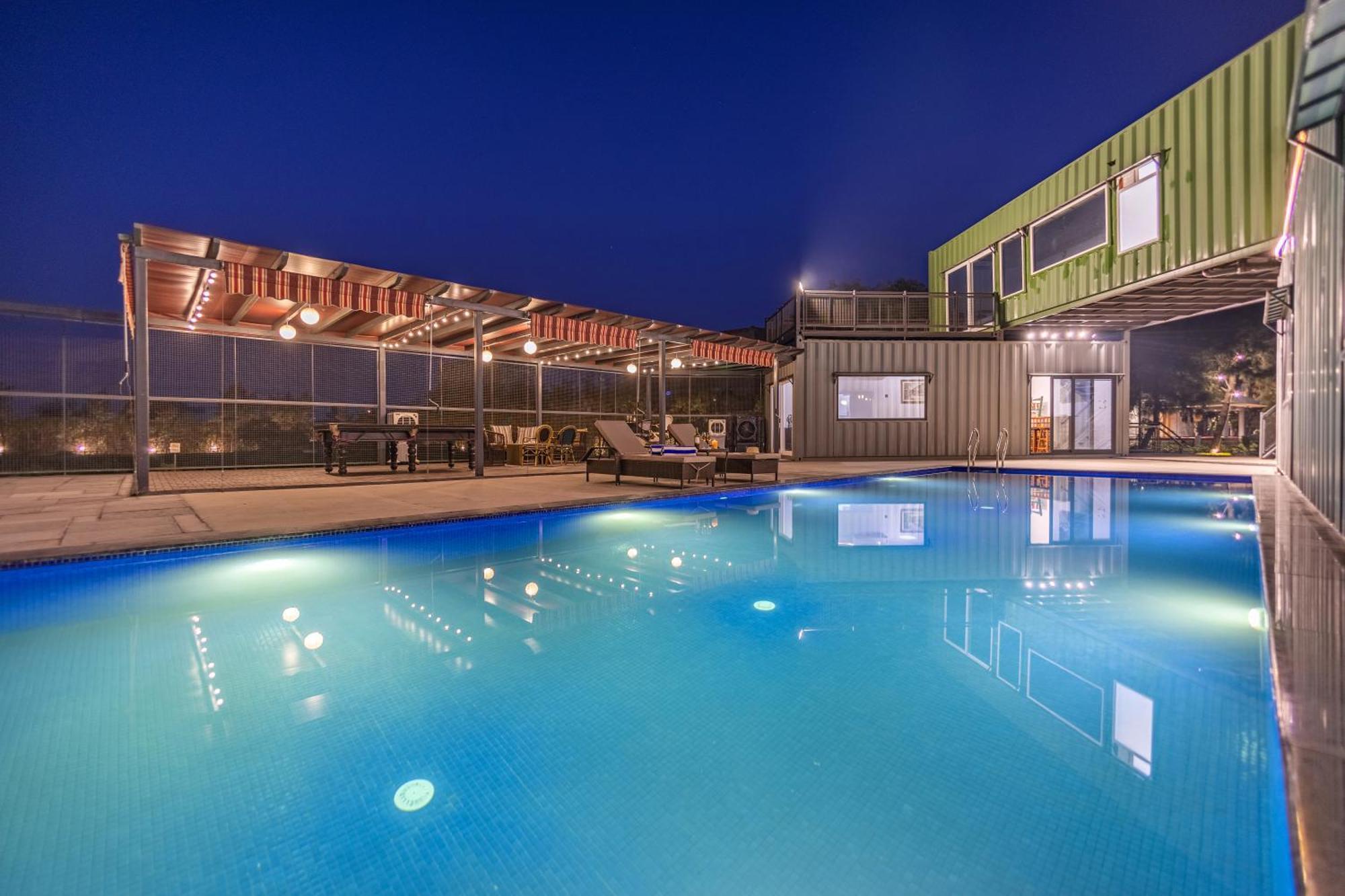 Elivaas Hidden Oasis 4Bhk With Pool, Mud House & Container House Vila Dhauj Exterior foto