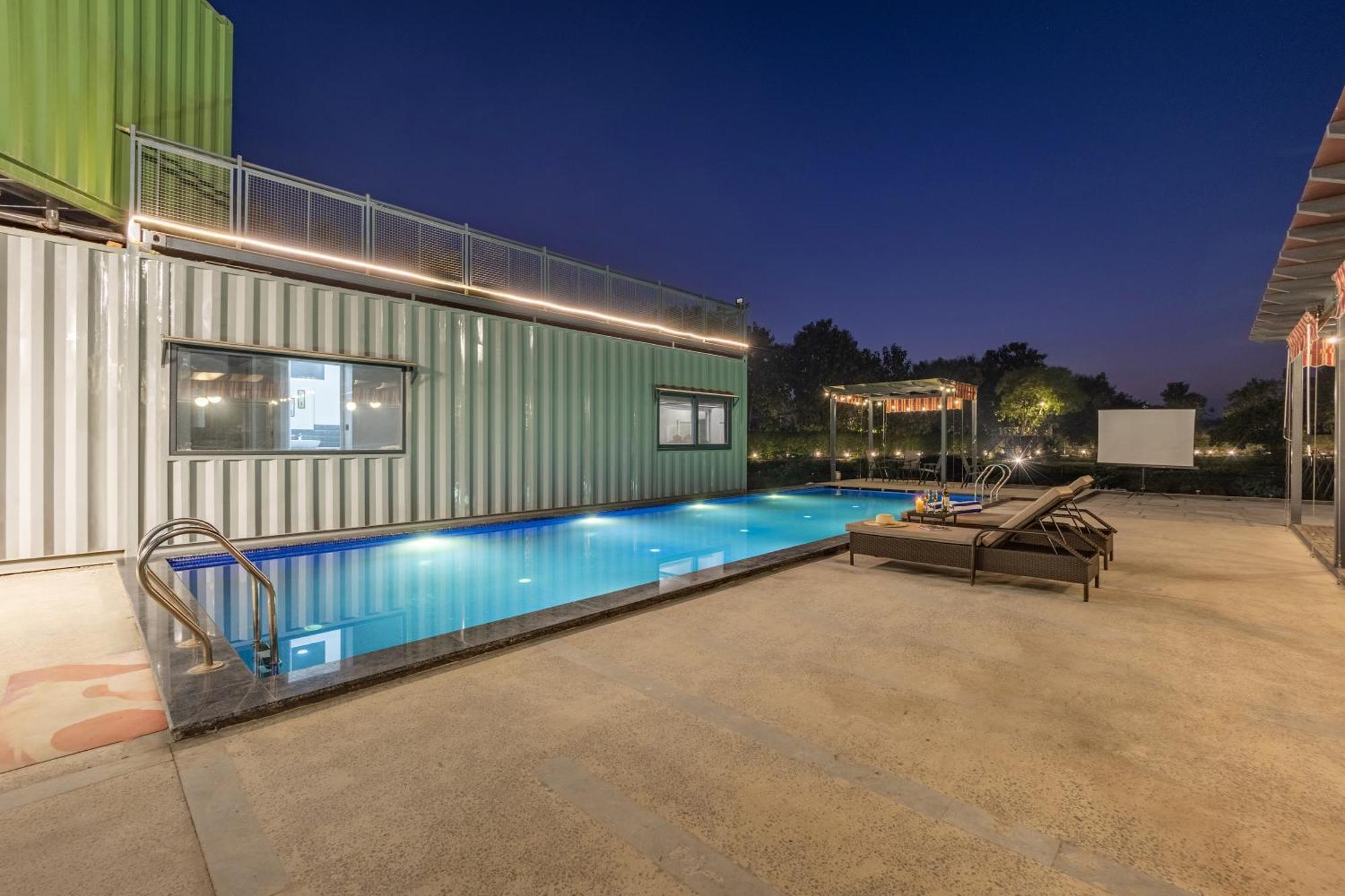 Elivaas Hidden Oasis 4Bhk With Pool, Mud House & Container House Vila Dhauj Exterior foto