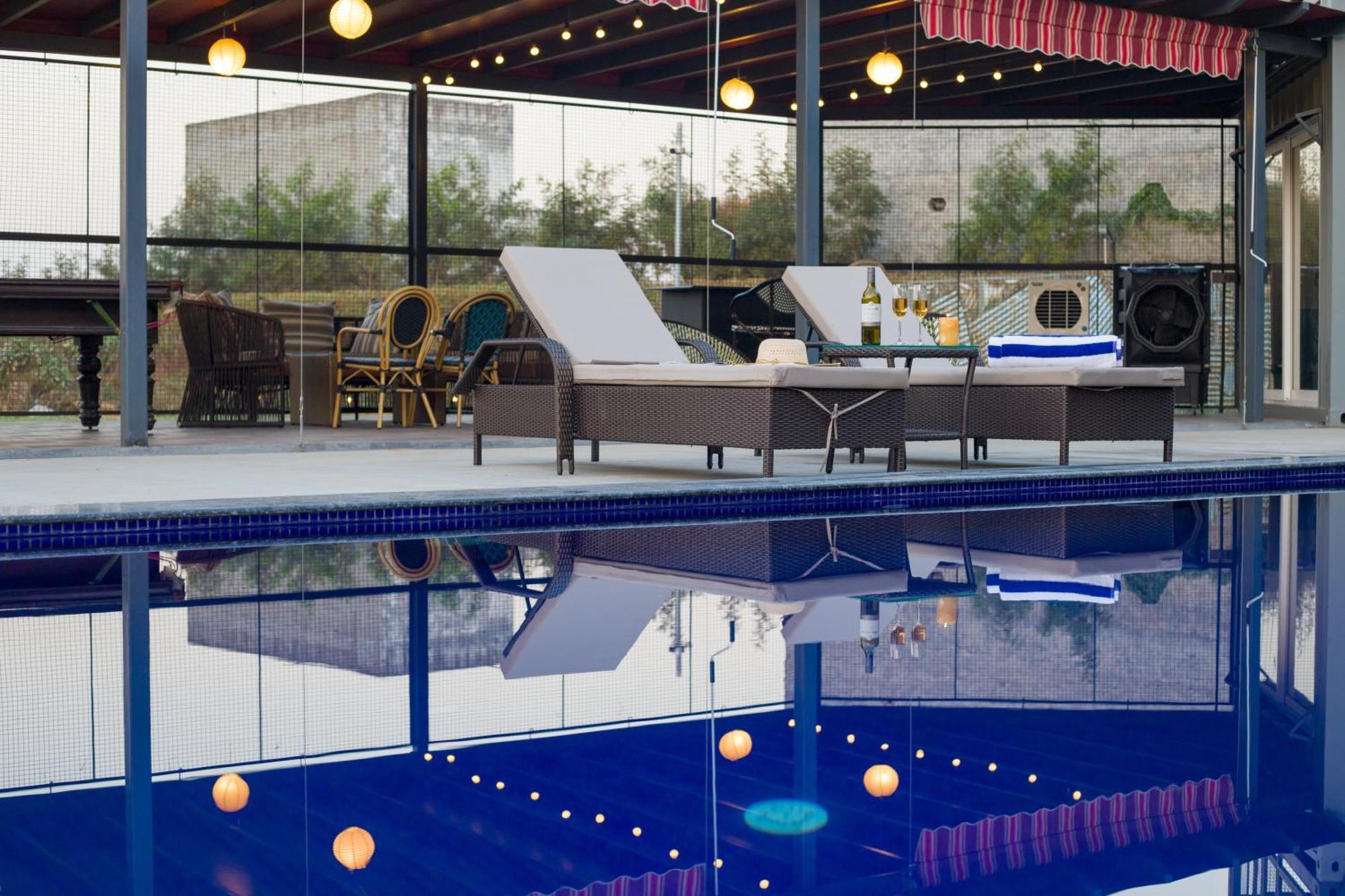 Elivaas Hidden Oasis 4Bhk With Pool, Mud House & Container House Vila Dhauj Exterior foto