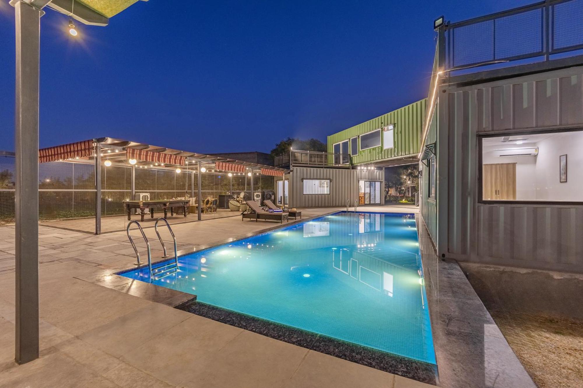 Elivaas Hidden Oasis 4Bhk With Pool, Mud House & Container House Vila Dhauj Exterior foto
