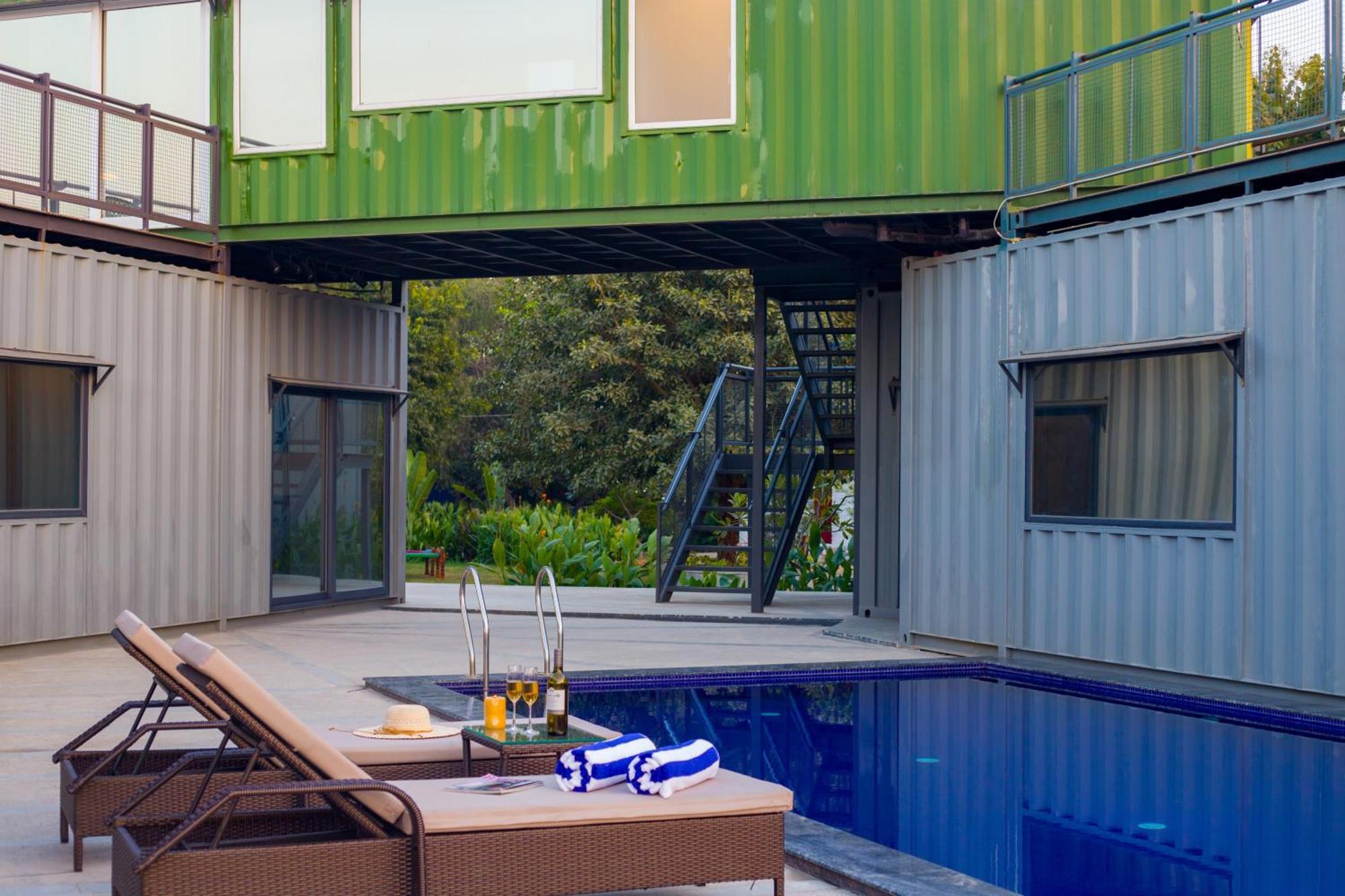 Elivaas Hidden Oasis 4Bhk With Pool, Mud House & Container House Vila Dhauj Exterior foto