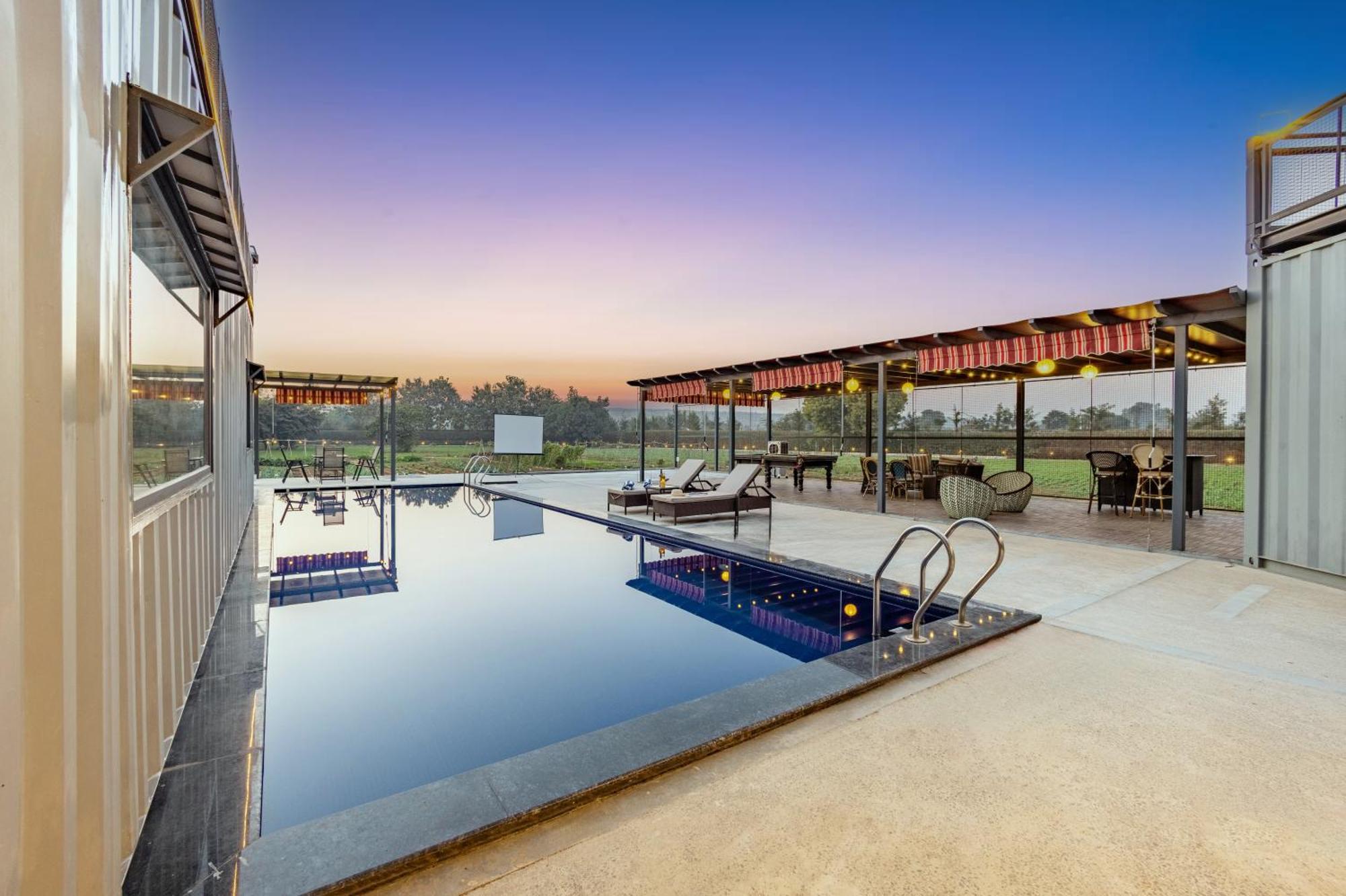 Elivaas Hidden Oasis 4Bhk With Pool, Mud House & Container House Vila Dhauj Exterior foto