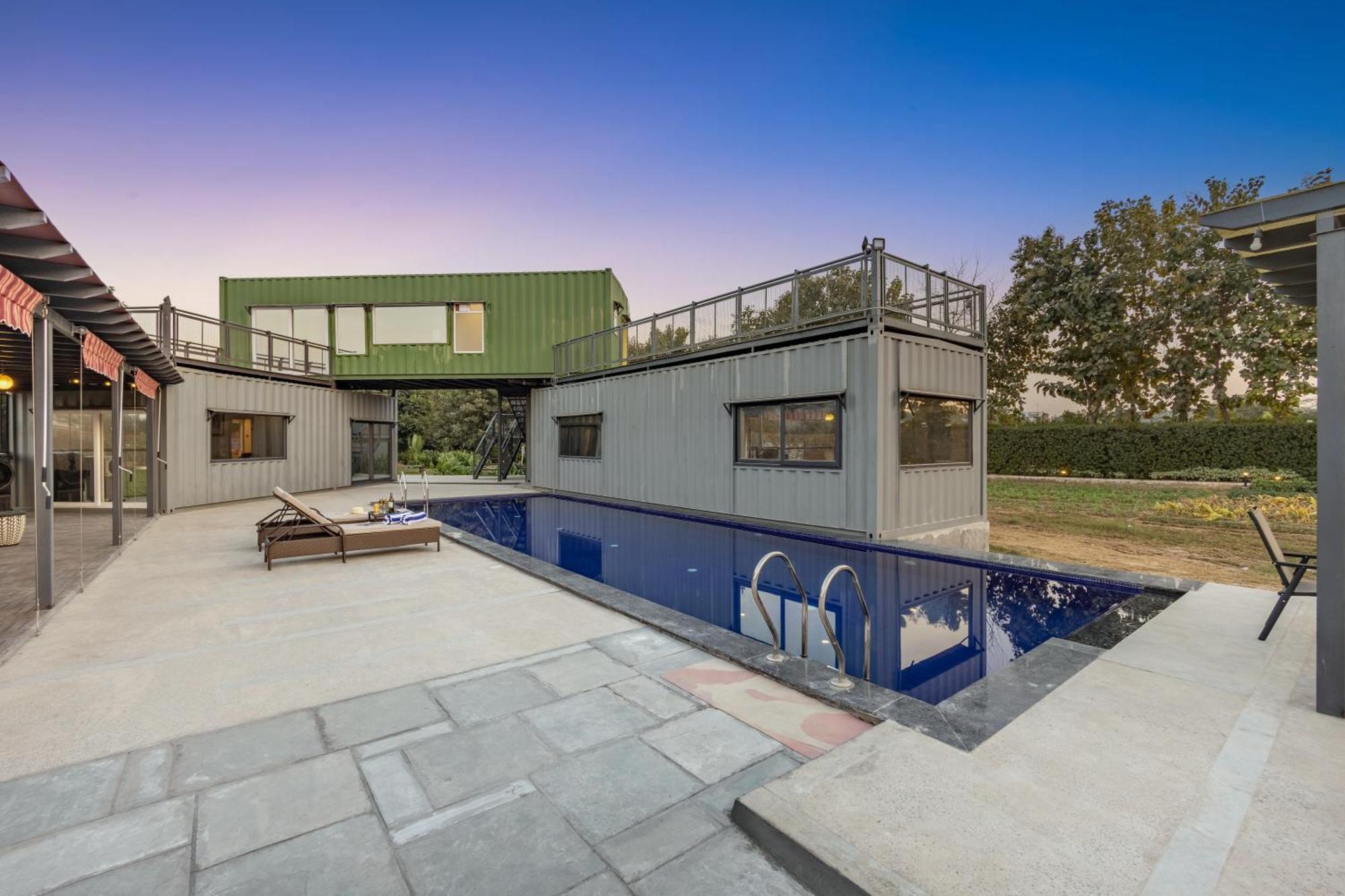Elivaas Hidden Oasis 4Bhk With Pool, Mud House & Container House Vila Dhauj Exterior foto