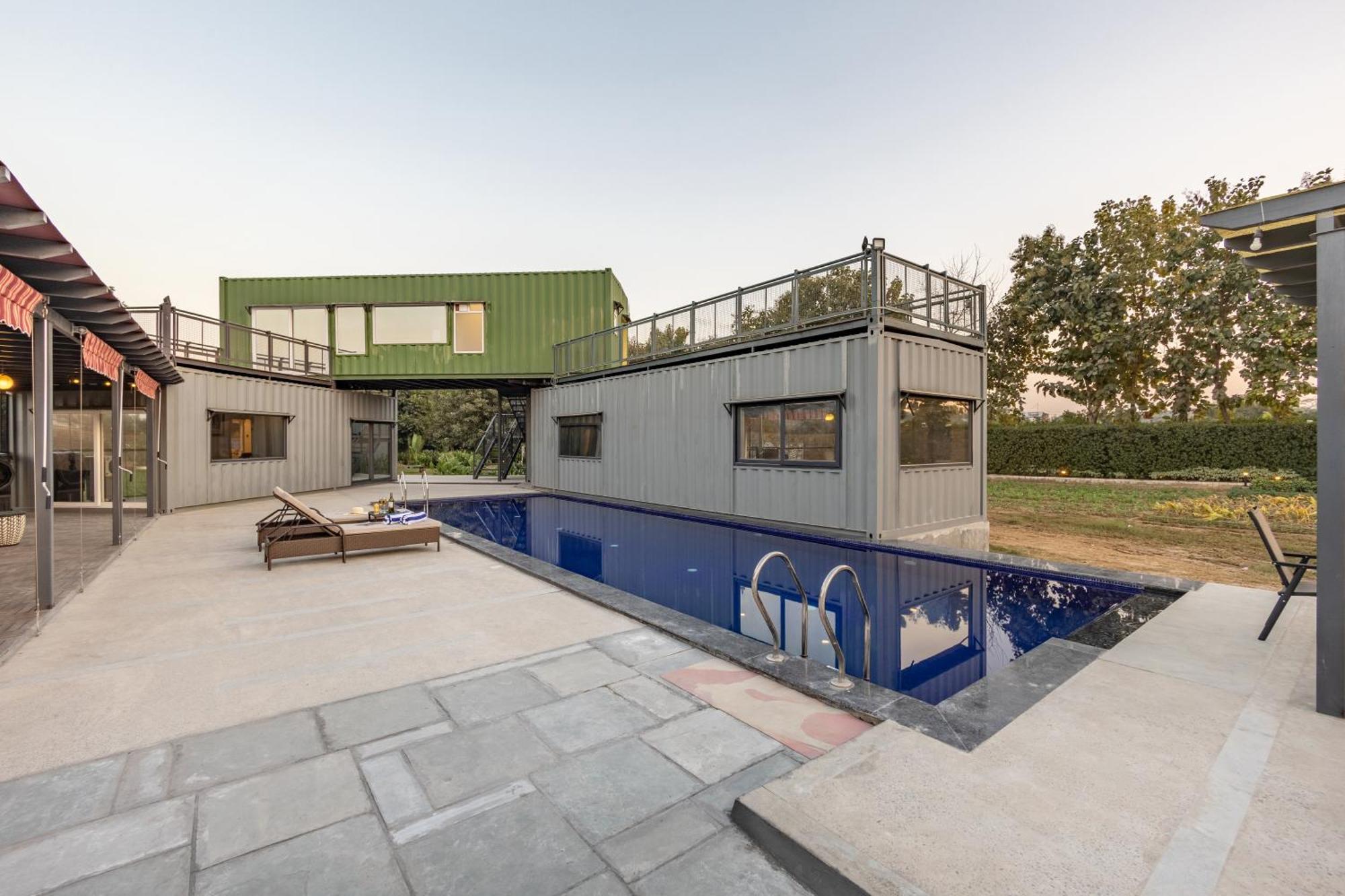 Elivaas Hidden Oasis 4Bhk With Pool, Mud House & Container House Vila Dhauj Exterior foto