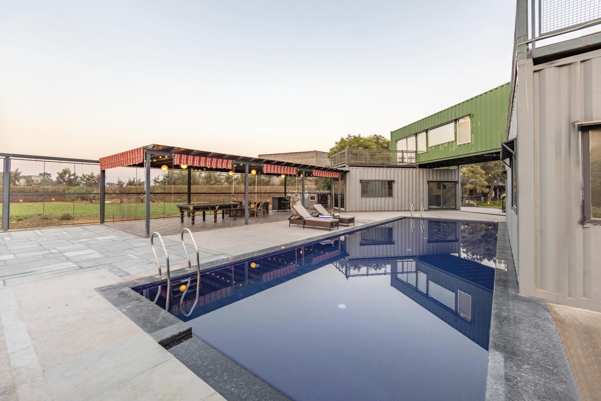 Elivaas Hidden Oasis 4Bhk With Pool, Mud House & Container House Vila Dhauj Exterior foto