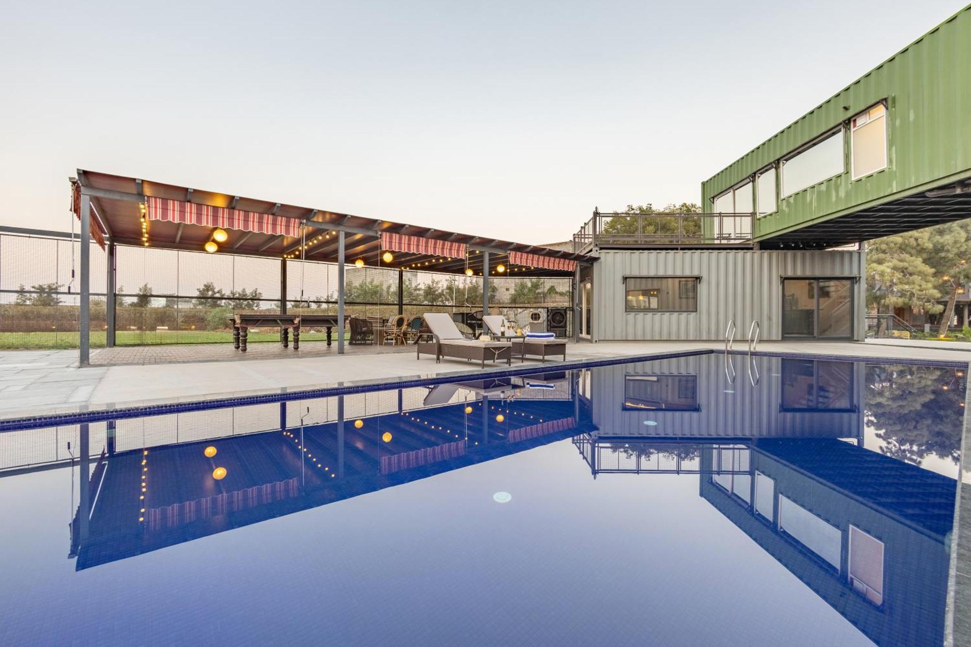 Elivaas Hidden Oasis 4Bhk With Pool, Mud House & Container House Vila Dhauj Exterior foto