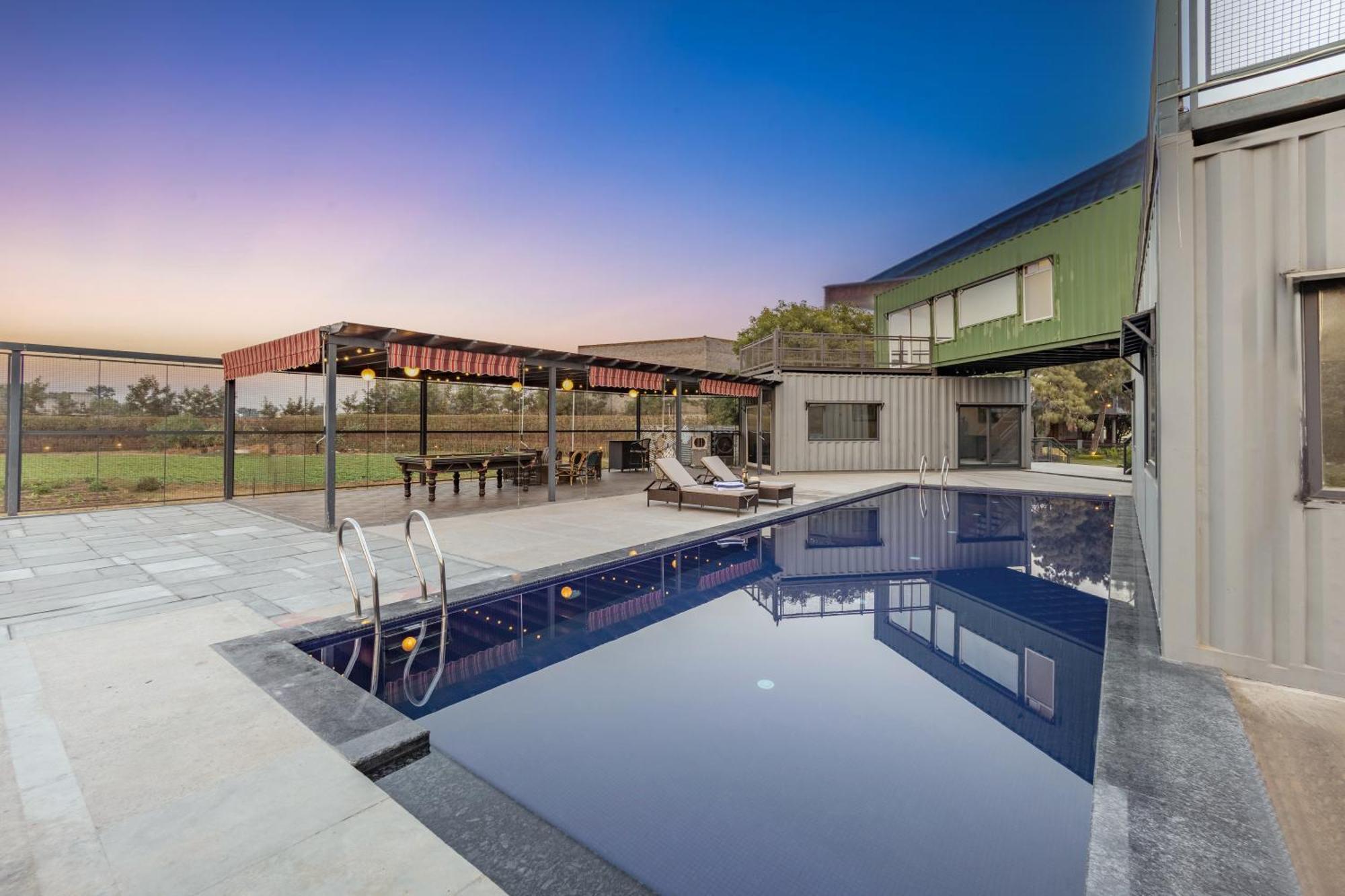 Elivaas Hidden Oasis 4Bhk With Pool, Mud House & Container House Vila Dhauj Exterior foto