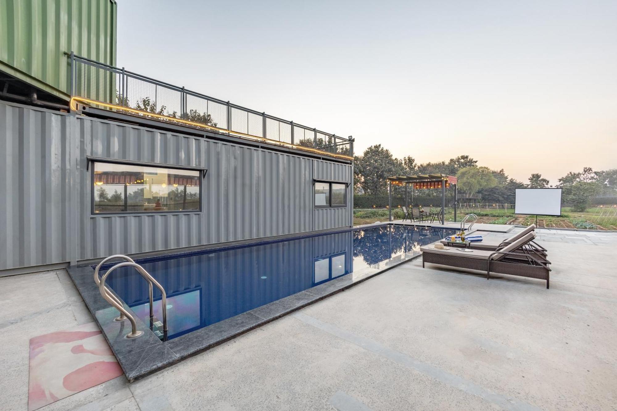 Elivaas Hidden Oasis 4Bhk With Pool, Mud House & Container House Vila Dhauj Exterior foto